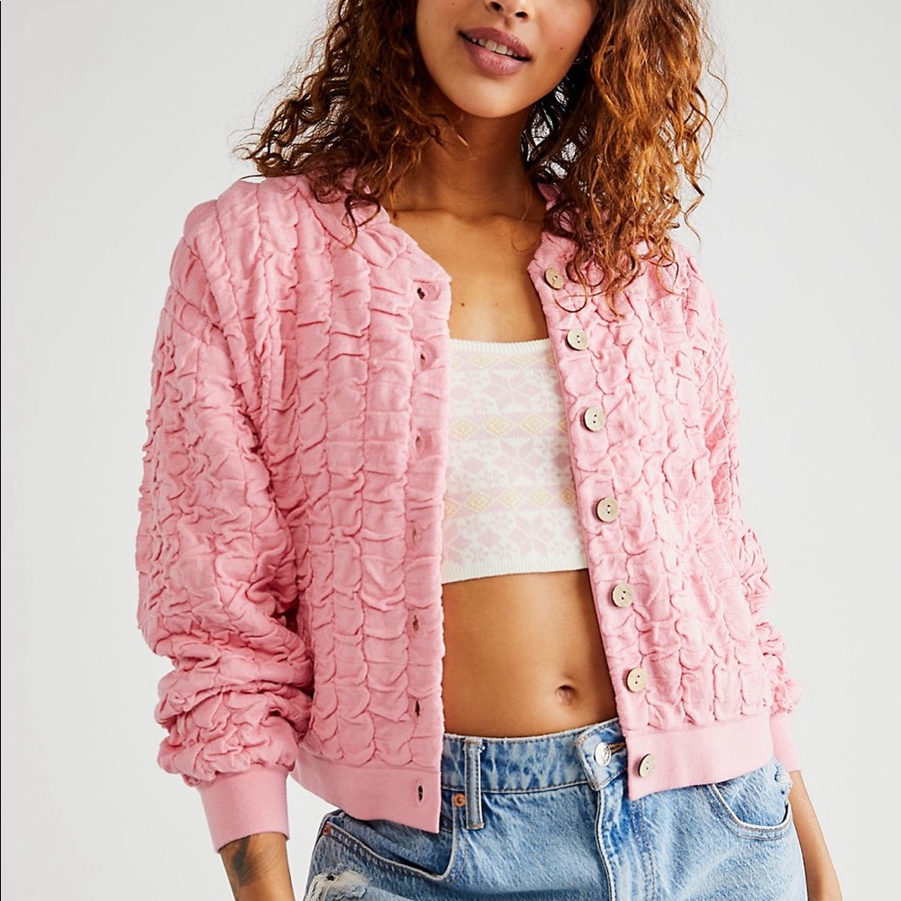 Free People sunny sweater bomber